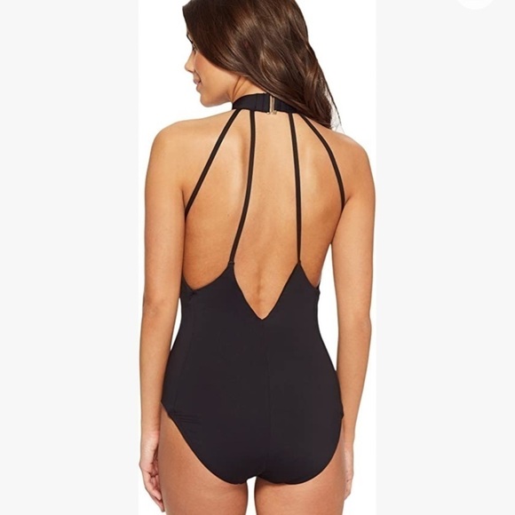 💙Laundry byShelli Segal,Turquoise Choker One Piece,Cool Back,Sexy,Beautiful - Picture 4 of 14